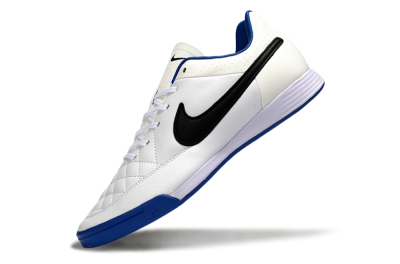 Men's Nike Tiempo Ligera 4 IC Indoor & Futsal Low-Tops Football Shoes - White/Royal Blue/Black