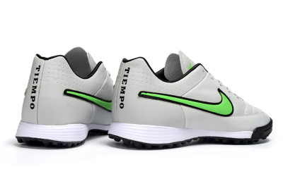 Men's Nike Tiempo Ligera 4 TF Artificial Turf Low-Tops Football Shoes - Gray/Neon Green/Black