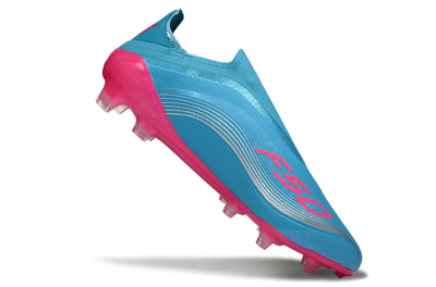 Unisex Messi x Adidas F50 Elite Laceless FG Firm Ground Low-Tops Football Boots - Blue/Electric Pink/Light Blue