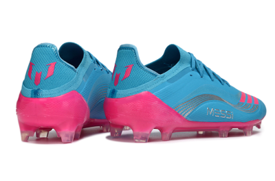 Unisex Messi x Adidas F50 Elite FG Firm Ground Low-Tops Football Boots - Blue/Bright Pink/Neon Blue