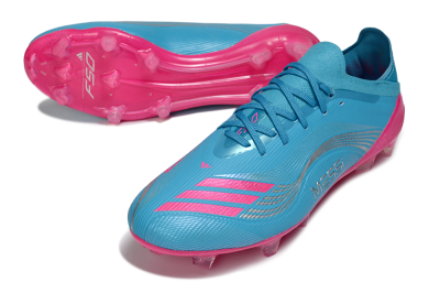 Unisex Messi x Adidas F50 Elite FG Firm Ground Low-Tops Football Boots - Blue/Bright Pink/Neon Blue