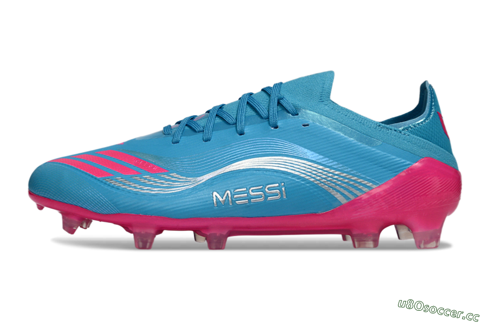 Unisex Messi x Adidas F50 Elite FG Firm Ground Low-Tops Football Boots - Blue/Bright Pink/Neon Blue 0