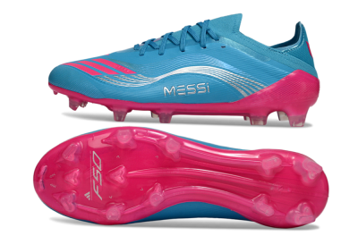 Unisex Messi x Adidas F50 Elite FG Firm Ground Low-Tops Football Boots - Blue/Bright Pink/Neon Blue