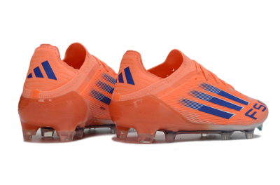 Unisex Adidas F50 Elite FG Firm Ground Low-Tops Football Boots - Orange/Electric Orange/Navy Blue