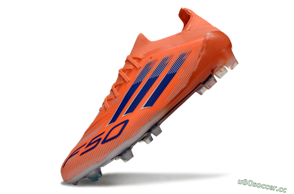 Unisex Adidas F50 Elite FG Firm Ground Low-Tops Football Boots - Orange/Electric Orange/Navy Blue 5