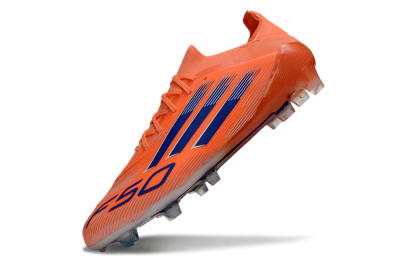 Unisex Adidas F50 Elite FG Firm Ground Low-Tops Football Boots - Orange/Electric Orange/Navy Blue