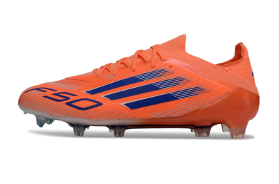 Unisex Adidas F50 Elite FG Firm Ground Low-Tops Football Boots - Orange/Electric Orange/Navy Blue