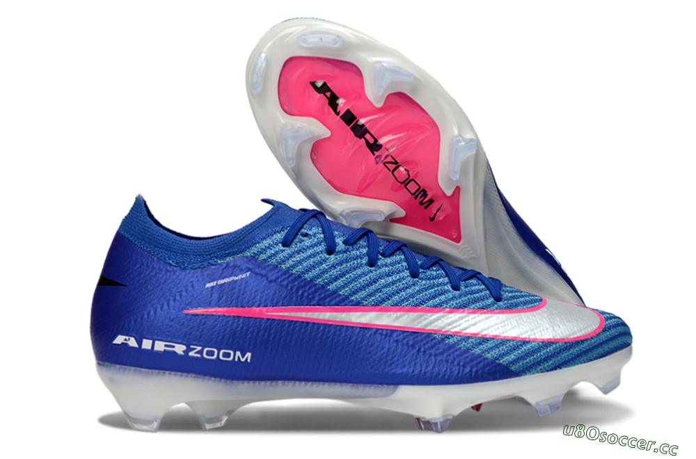 Unisex Nike Air Zoom Mercurial Vapor 16 Elite FG Firm Ground Low-Tops Football Boots - Blue/Electric Blue/Radiant Pink 2