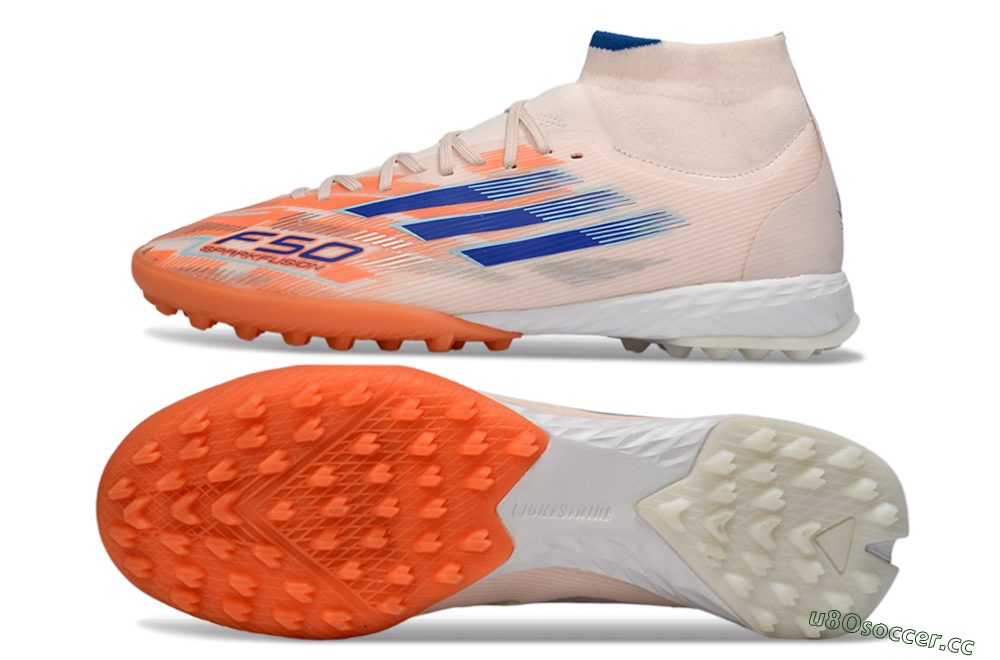 Men's Adidas F50 Elite Mid TF Artificial Turf High-Tops Football Boots - Red/Blue/White 1