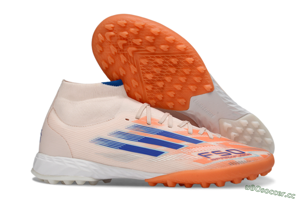 Men's Adidas F50 Elite Mid TF Artificial Turf High-Tops Football Boots - Red/Blue/White 2