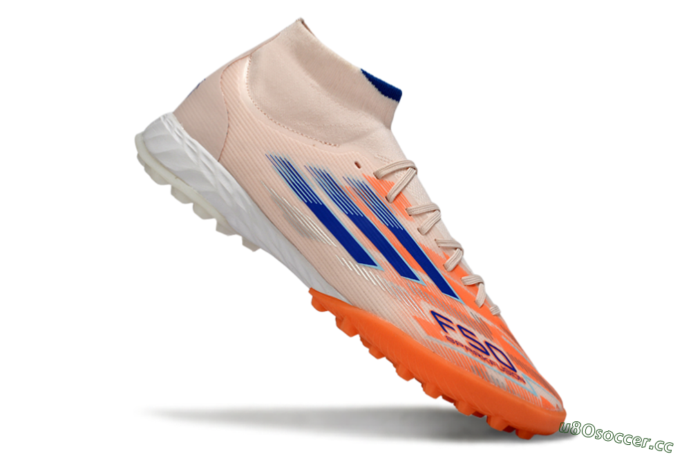 Men's Adidas F50 Elite Mid TF Artificial Turf High-Tops Football Boots - Red/Blue/White 4