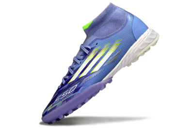 Men's Adidas F50 Elite Mid TF Artificial Turf Low-Tops Football Shoes - Purple/Silver/Yellow