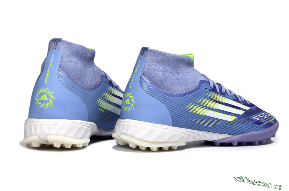 Men's Adidas F50 Elite Mid TF Artificial Turf Low-Tops Football Shoes - Purple/Silver/Yellow 6