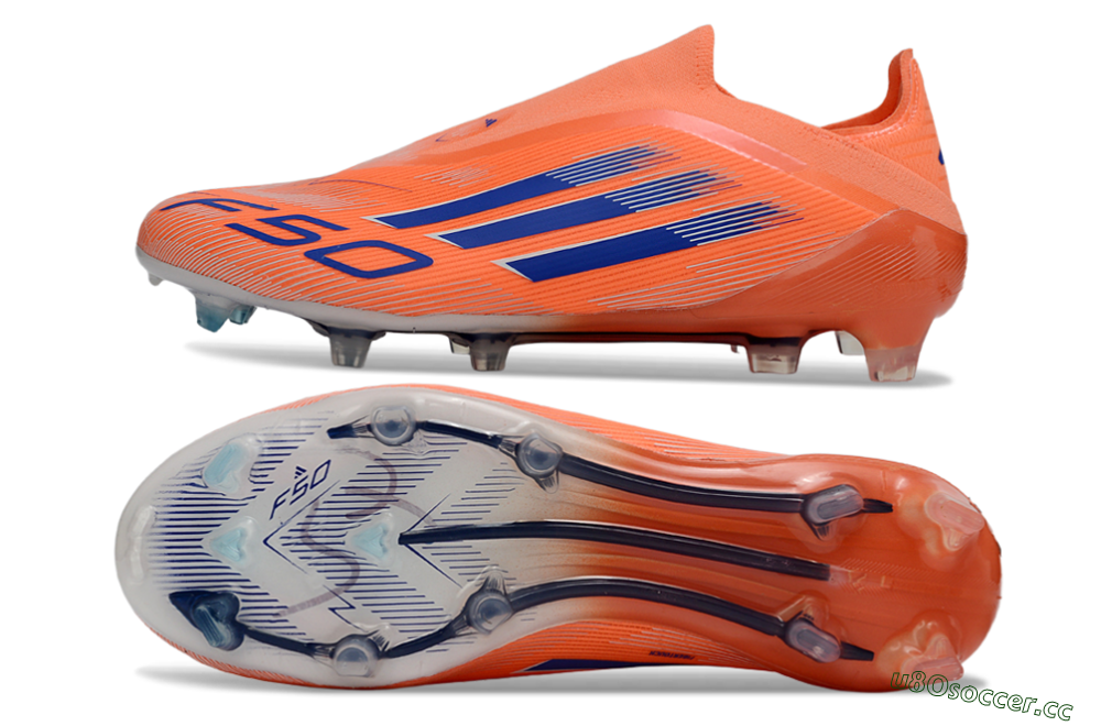 Unisex Adidas F50+ Elite Laceless FG Firm Ground Low-Tops Football Boots - Red/Blue/Silver 1