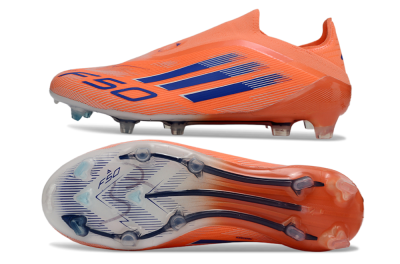 Unisex Adidas F50+ Elite Laceless FG Firm Ground Low-Tops Football Boots - Red/Blue/Silver