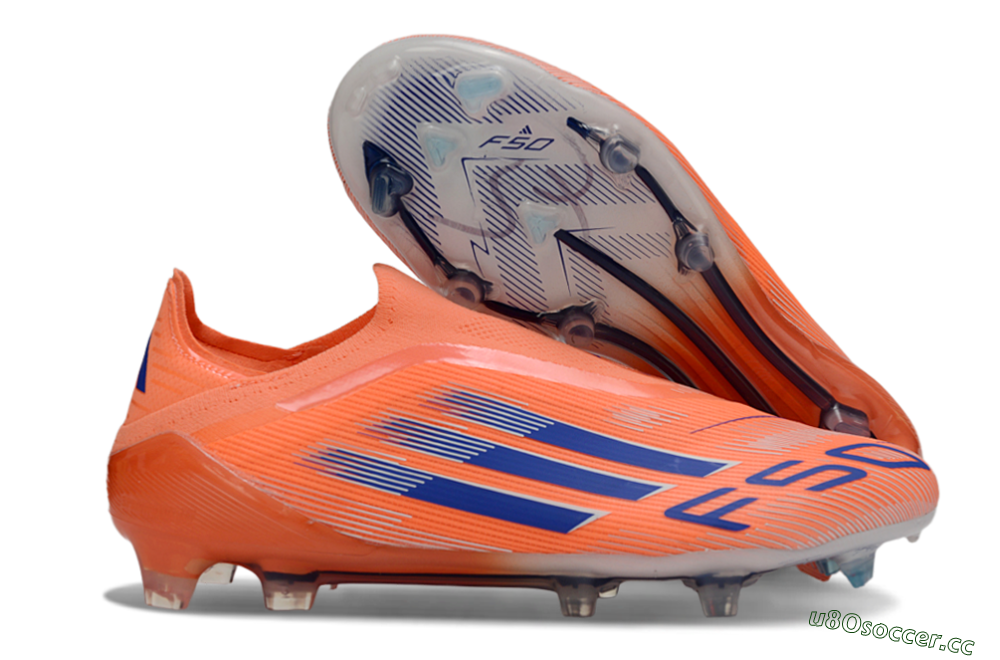 Unisex Adidas F50+ Elite Laceless FG Firm Ground Low-Tops Football Boots - Red/Blue/Silver 2