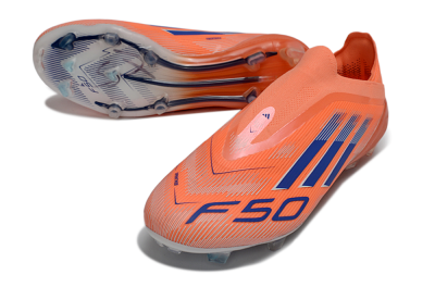 Unisex Adidas F50+ Elite Laceless FG Firm Ground Low-Tops Football Boots - Red/Blue/Silver