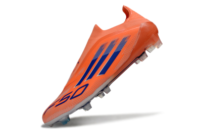 Unisex Adidas F50+ Elite Laceless FG Firm Ground Low-Tops Football Boots - Red/Blue/Silver