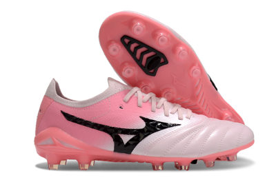 Men's Mizuno Morelia Neo 4 FG Firm Ground Low-Tops Football Boots - White/Vibrant Pink/Black