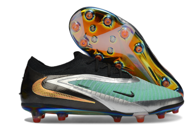 Unisex Nike Phantom 6 Low Elite AG Artificial Grass Low-Tops Football Boots - Jade/Black/Silver