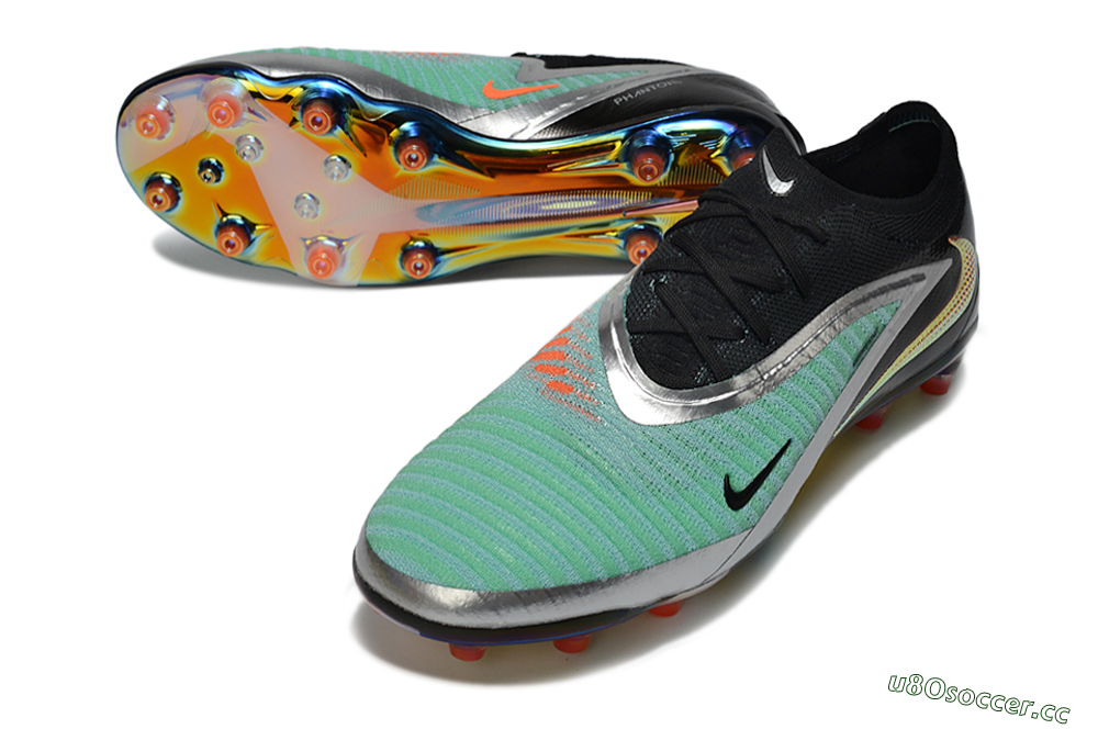 Unisex Nike Phantom 6 Low Elite AG Artificial Grass Low-Tops Football Boots - Jade/Black/Silver 3