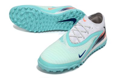 Unisex Nike Phantom 6 Low Elite TF Artificial Turf Low-Tops Football Shoes - Aqua/Sunset Orange/Deep Blue