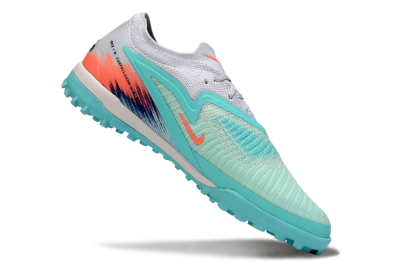 Unisex Nike Phantom 6 Low Elite TF Artificial Turf Low-Tops Football Shoes - Aqua/Sunset Orange/Deep Blue