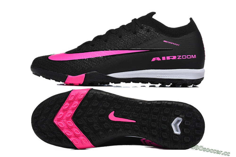 Unisex Nike Air Zoom Mercurial Vapor 16 Elite TF Artificial Turf Low-Tops Football Shoes - Black/Neon Pink/Jet Black 1