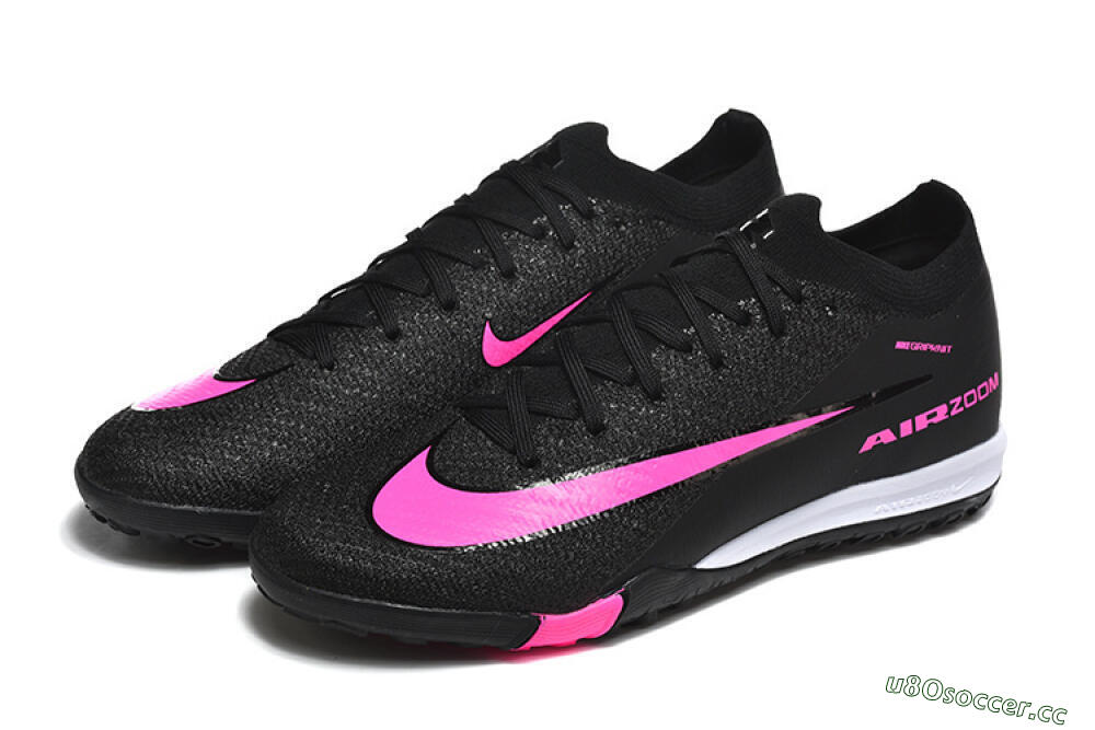Unisex Nike Air Zoom Mercurial Vapor 16 Elite TF Artificial Turf Low-Tops Football Shoes - Black/Neon Pink/Jet Black 5