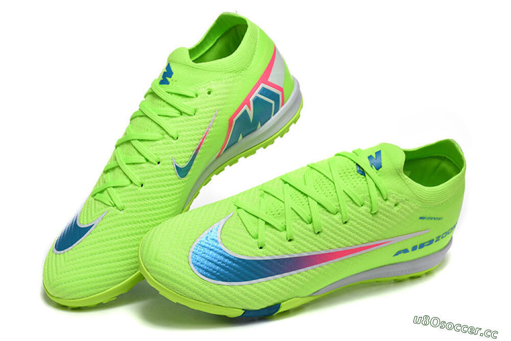 Men's Nike Air Zoom Mercurial Vapor 16 Elite TF Artificial Turf Low-Tops Football Shoes - Green/Electric Green/Navy Blue 6