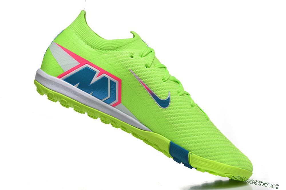 Men's Nike Air Zoom Mercurial Vapor 16 Elite TF Artificial Turf Low-Tops Football Shoes - Green/Electric Green/Navy Blue 7