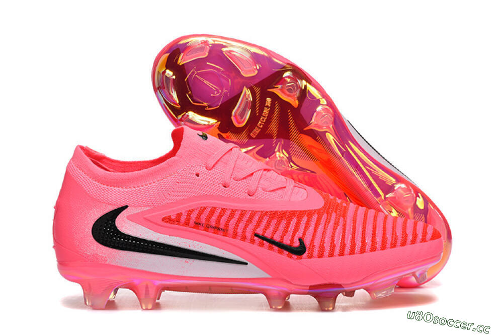Unisex Nike Phantom 6 Low Elite FG Firm Ground Low-Tops Football Boots - Pink/Neon Burst/Black Shine 2