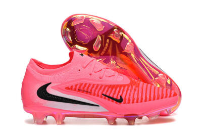 Unisex Nike Phantom 6 Low Elite FG Firm Ground Low-Tops Football Boots - Pink/Neon Burst/Black Shine
