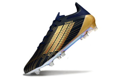 Men's Dembele x Adidas F50 Elite FG Firm Ground Low-Tops Football Boots - Navy/Gold Metallic/Red Accent