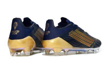 Men's Dembele x Adidas F50 Elite FG Firm Ground Low-Tops Football Boots - Navy/Gold Metallic/Red Accent