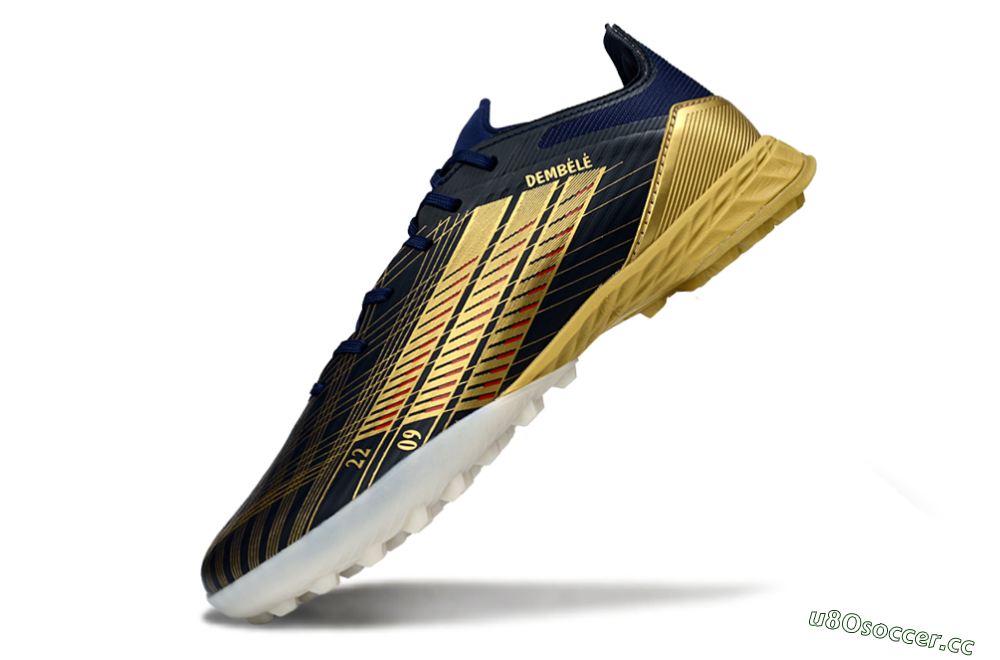 Men's Adidas F50 Pro TF Artificial Turf Low-Tops Football Shoes - Navy/Gold/Crimson 5