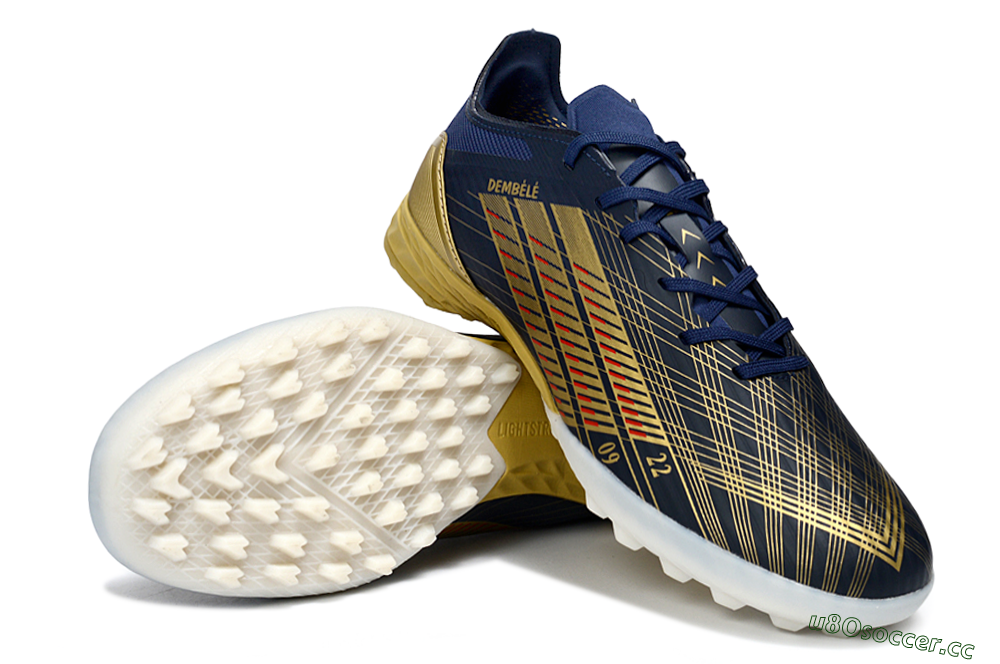 Men's Adidas F50 Pro TF Artificial Turf Low-Tops Football Shoes - Navy/Gold/Crimson 3