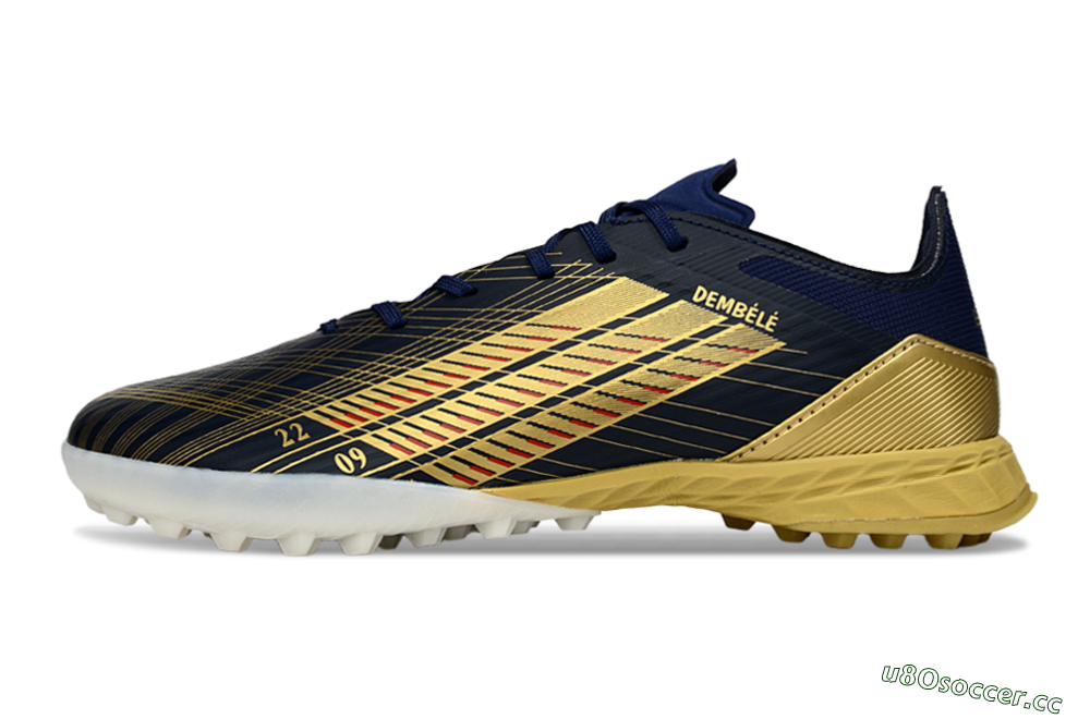 Men's Adidas F50 Pro TF Artificial Turf Low-Tops Football Shoes - Navy/Gold/Crimson 0