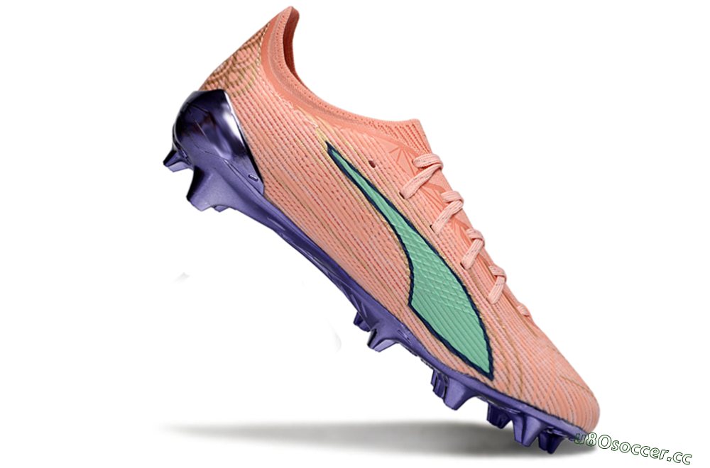 Men's Puma Ultra 5 Ultimate FG Firm Ground Low-Tops Football Boots - Pink/Mint Green/Metallic Purple 4