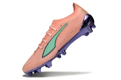 Men's Puma Ultra 5 Ultimate FG Firm Ground Low-Tops Football Boots - Pink/Mint Green/Metallic Purple