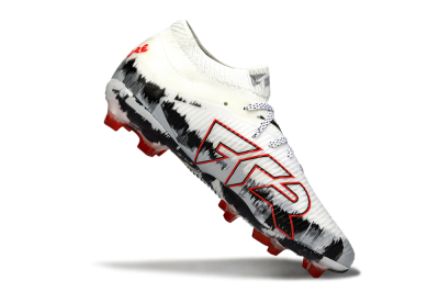Men's Puma Future 8 Ultimate FG Firm Ground Low-Tops Football Boots - White/Crimson Black/Shadow Grey