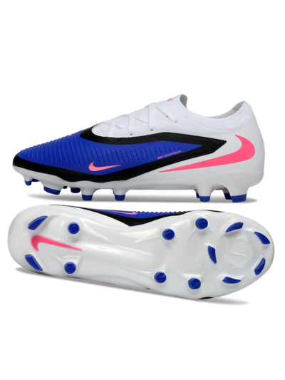 Unisex Nike Phantom 6 Low Elite FG Firm Ground Low-Tops Football Boots - Blue/Electric Blue/Neon Pink