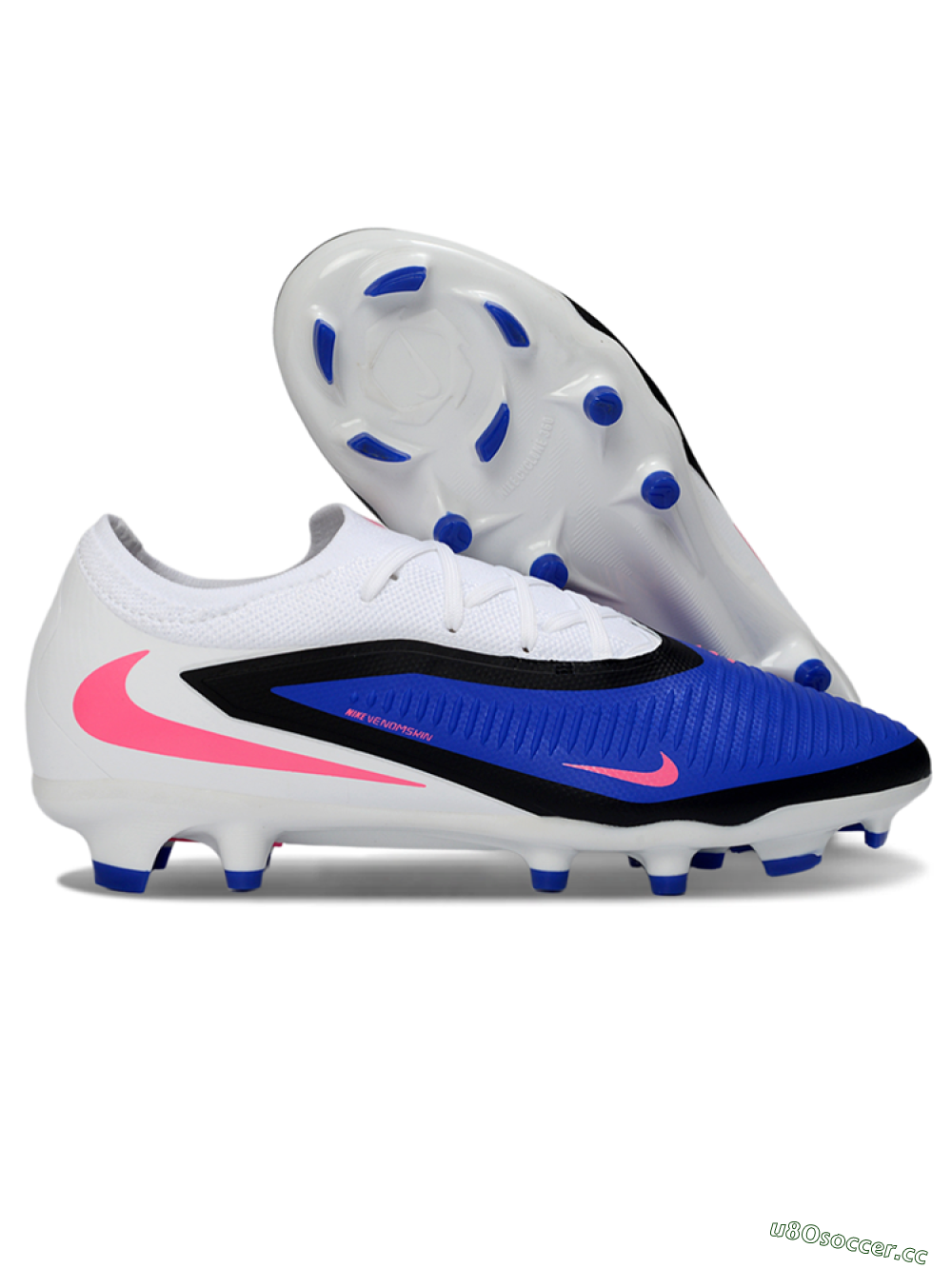 Unisex Nike Phantom 6 Low Elite FG Firm Ground Low-Tops Football Boots - Blue/Electric Blue/Neon Pink 2
