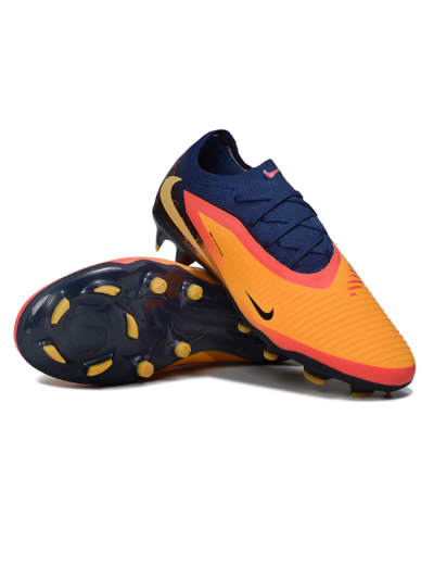 Unisex Nike Phantom 6 Low Elite FG Firm Ground Low-Tops Football Boots - Orange/Navy Blue/Flame Pink