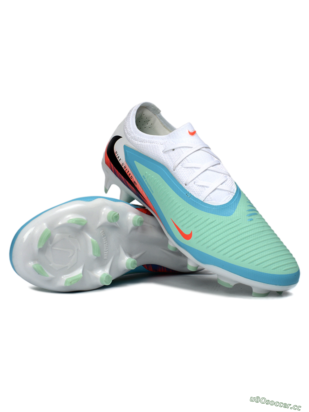 Unisex Nike Phantom 6 Low Elite FG Firm Ground Low-Tops Football Boots - Aqua/Coral Burst/Sky Blue 5