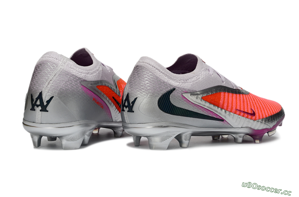 Unisex Nike Phantom 6 Low Elite FG Firm Ground Low-Tops Football Boots - Orange/Electric Pink/Metallic Silver 7