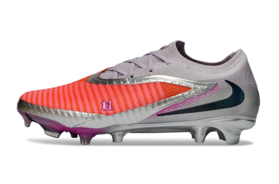 Unisex Nike Phantom 6 Low Elite FG Firm Ground Low-Tops Football Boots - Orange/Electric Pink/Metallic Silver