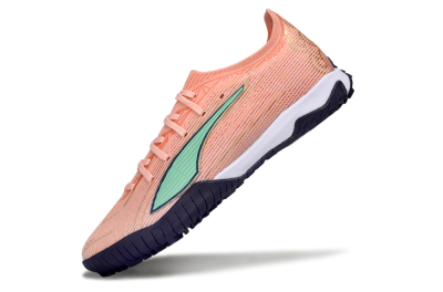 Men's Puma Ultra Ultimate TF Artificial Turf Low-Tops Football Shoes - Peach/Mint Green/Navy Blue