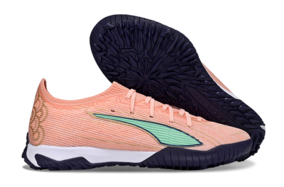 Men's Puma Ultra Ultimate TF Artificial Turf Low-Tops Football Shoes - Peach/Mint Green/Navy Blue