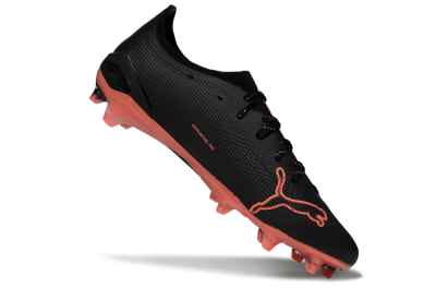 Men's Puma Ultra Ultimate FG Firm Ground Low-Tops Football Boots - Black/Vibrant Orange/Shadow Black